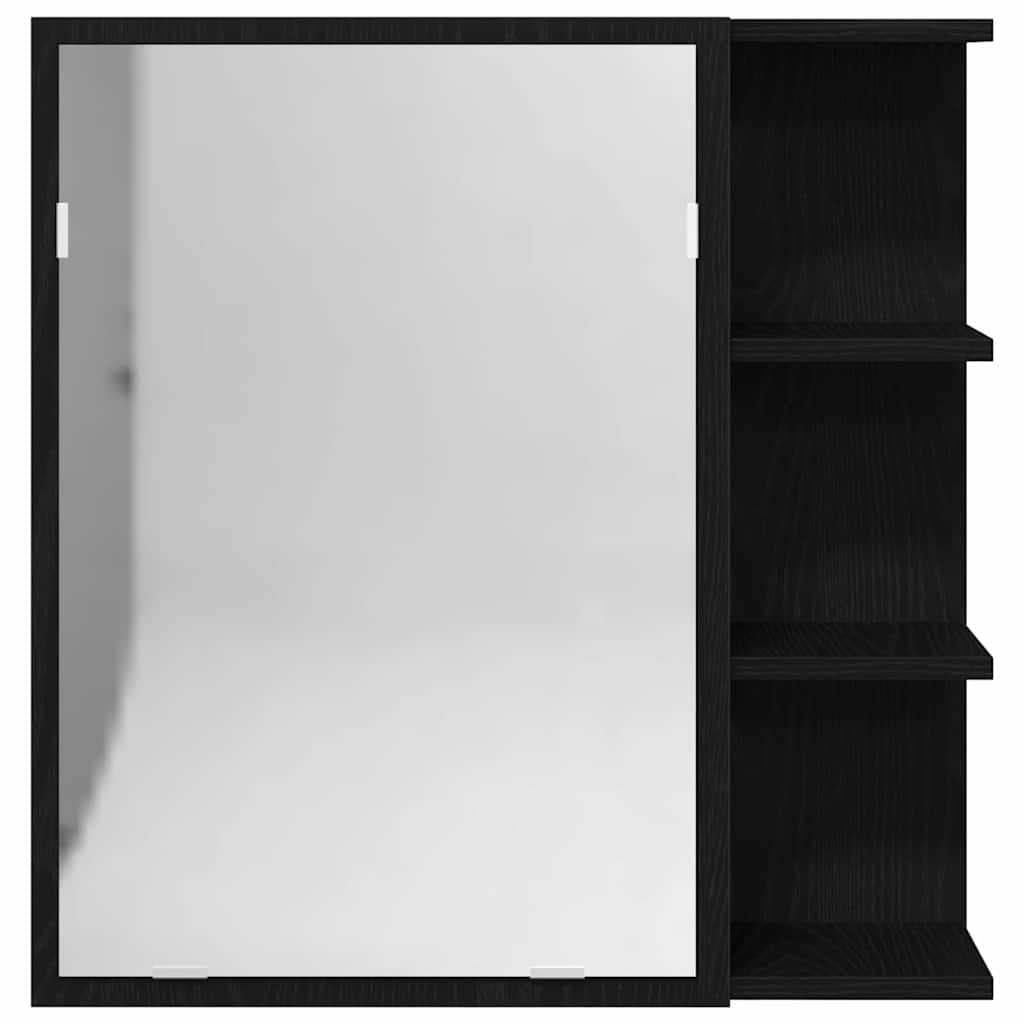 Kupaonski ormar s ogledalom Crni hrast 62,5 x 20,5 x 64 cm