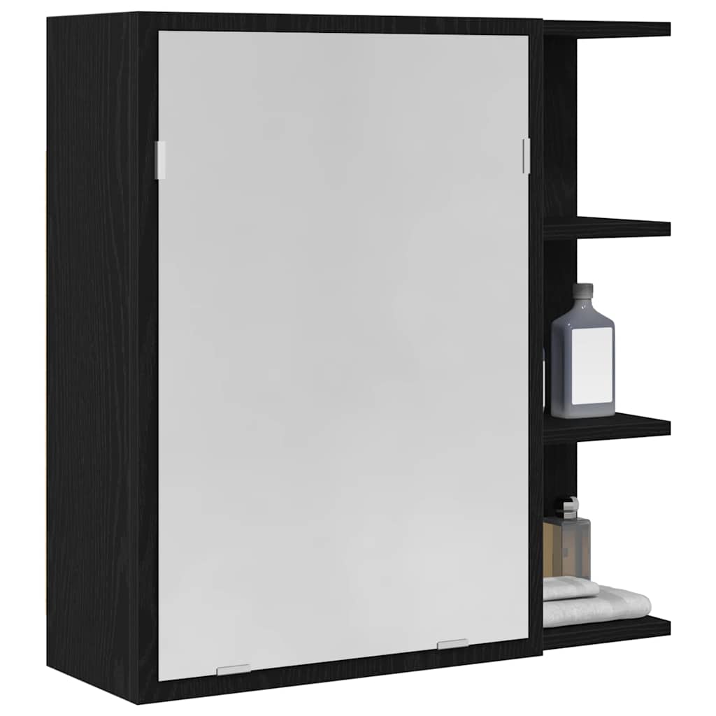 Kupaonski ormar s ogledalom Crni hrast 62,5 x 20,5 x 64 cm