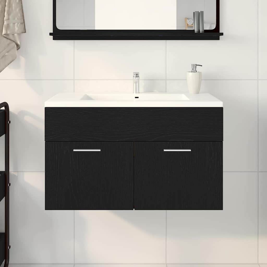 Ormarić za umivaonik Zidne Crni hrast 38,5 x 100 x 46 cm
