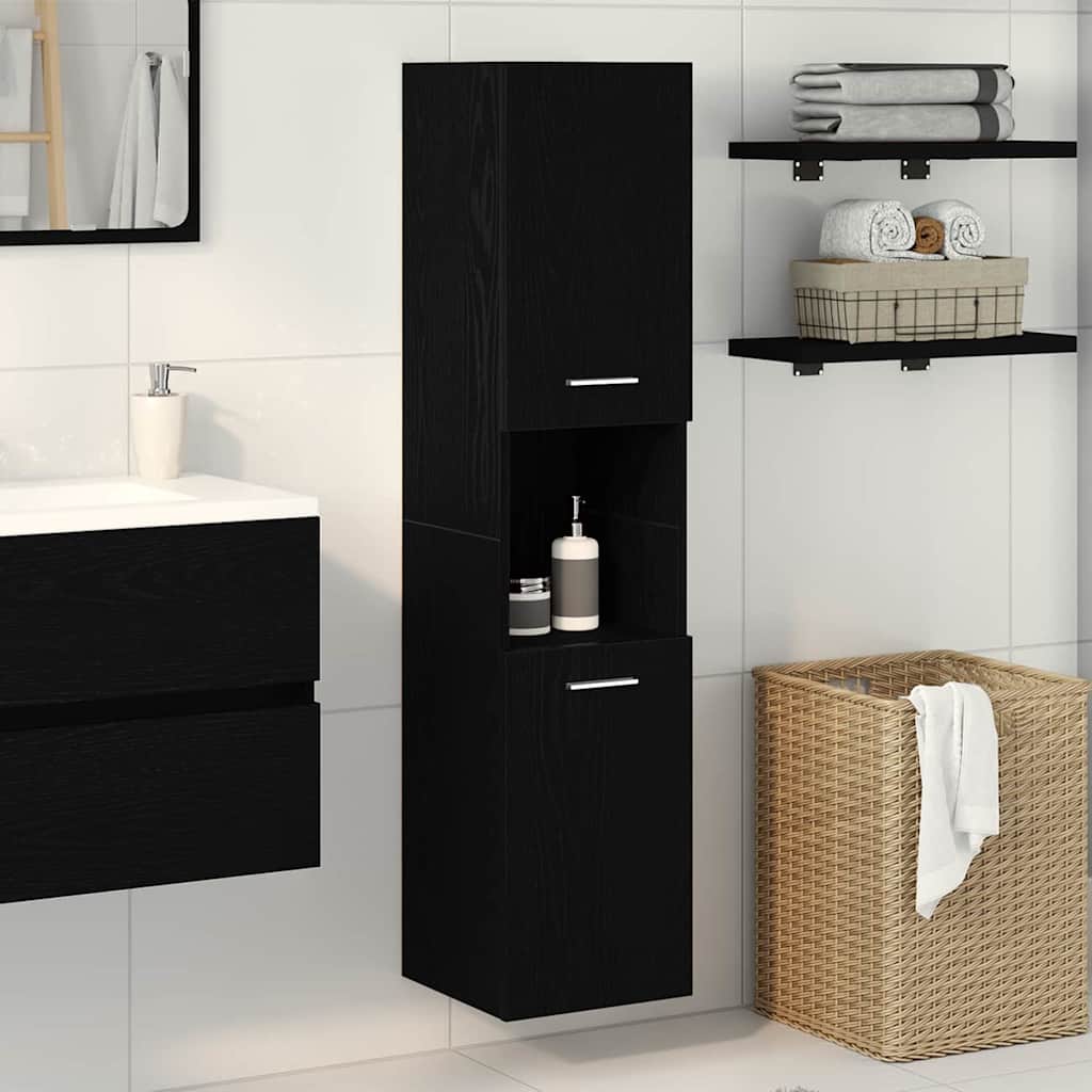 Kupaonski ormar Crni hrast 30 x 30 x 130 cm Konstruirano drvo