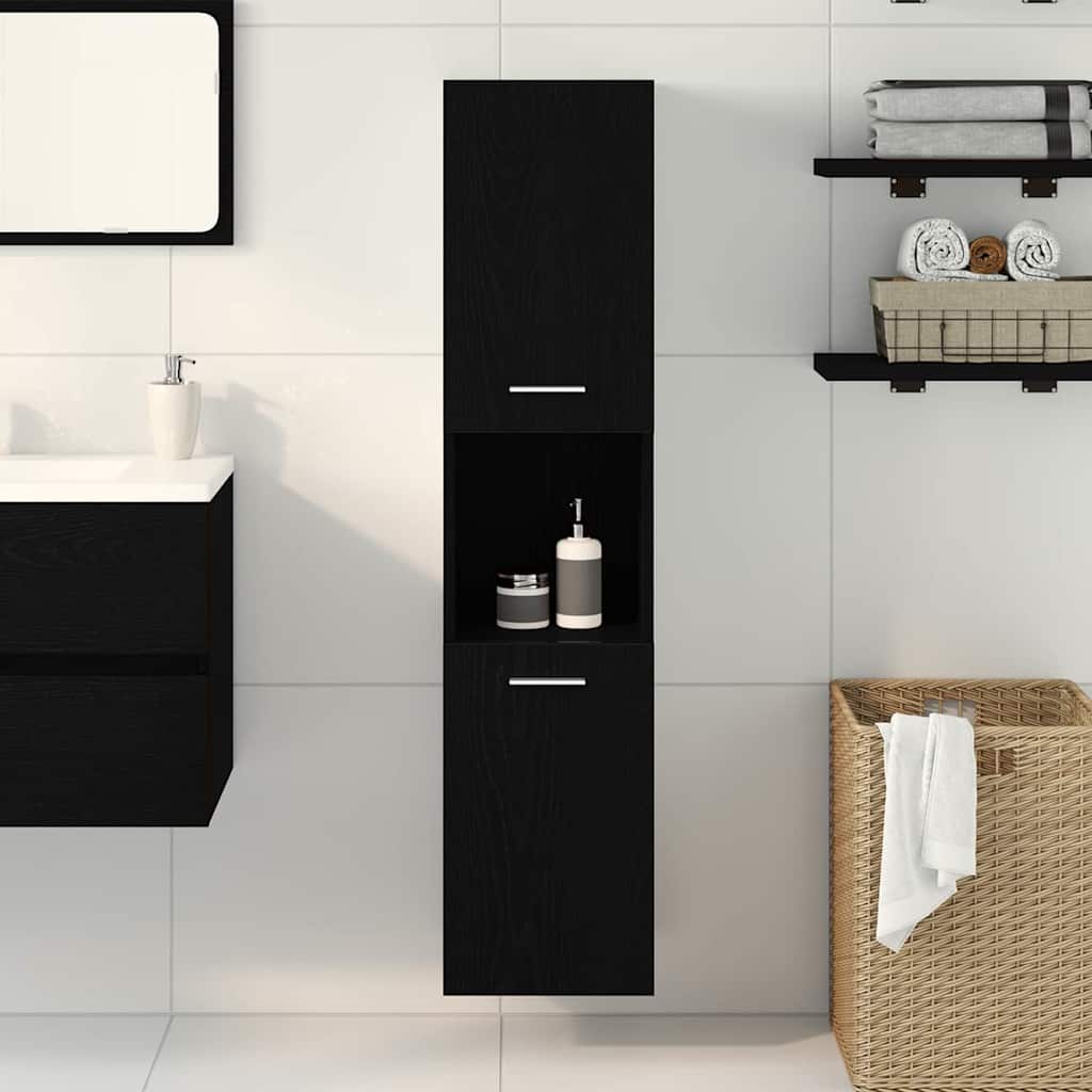Kupaonski ormar Crni hrast 30 x 30 x 130 cm Konstruirano drvo