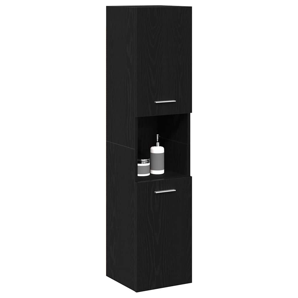 Kupaonski ormar Crni hrast 30 x 30 x 130 cm Konstruirano drvo