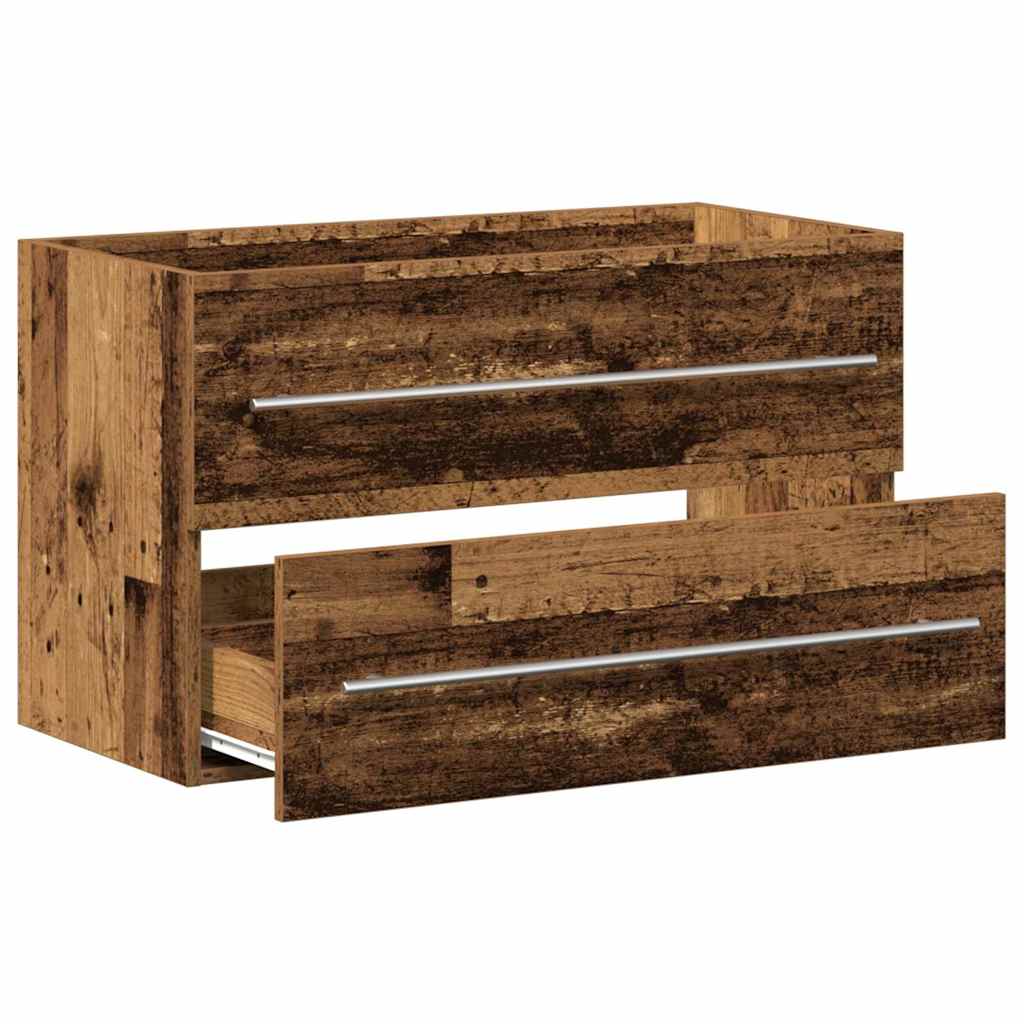 Ormarić za umivaonik u kupaonici, staro drvo, 80 x 38,5 x 48 cm, inženjerski drvo