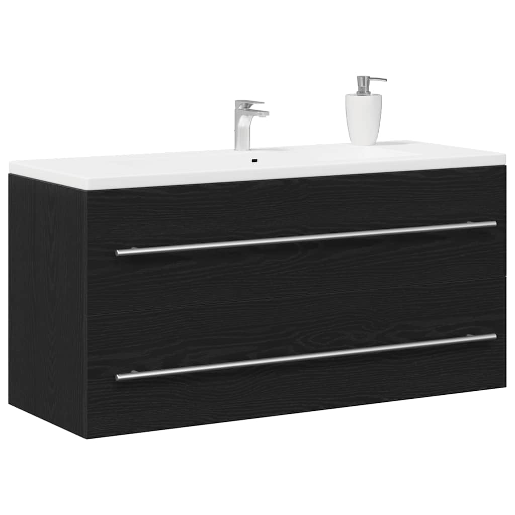 Ormarić za umivaonik u kupaonici crni hrast 100x38,5x48 cm inženjerski drvo