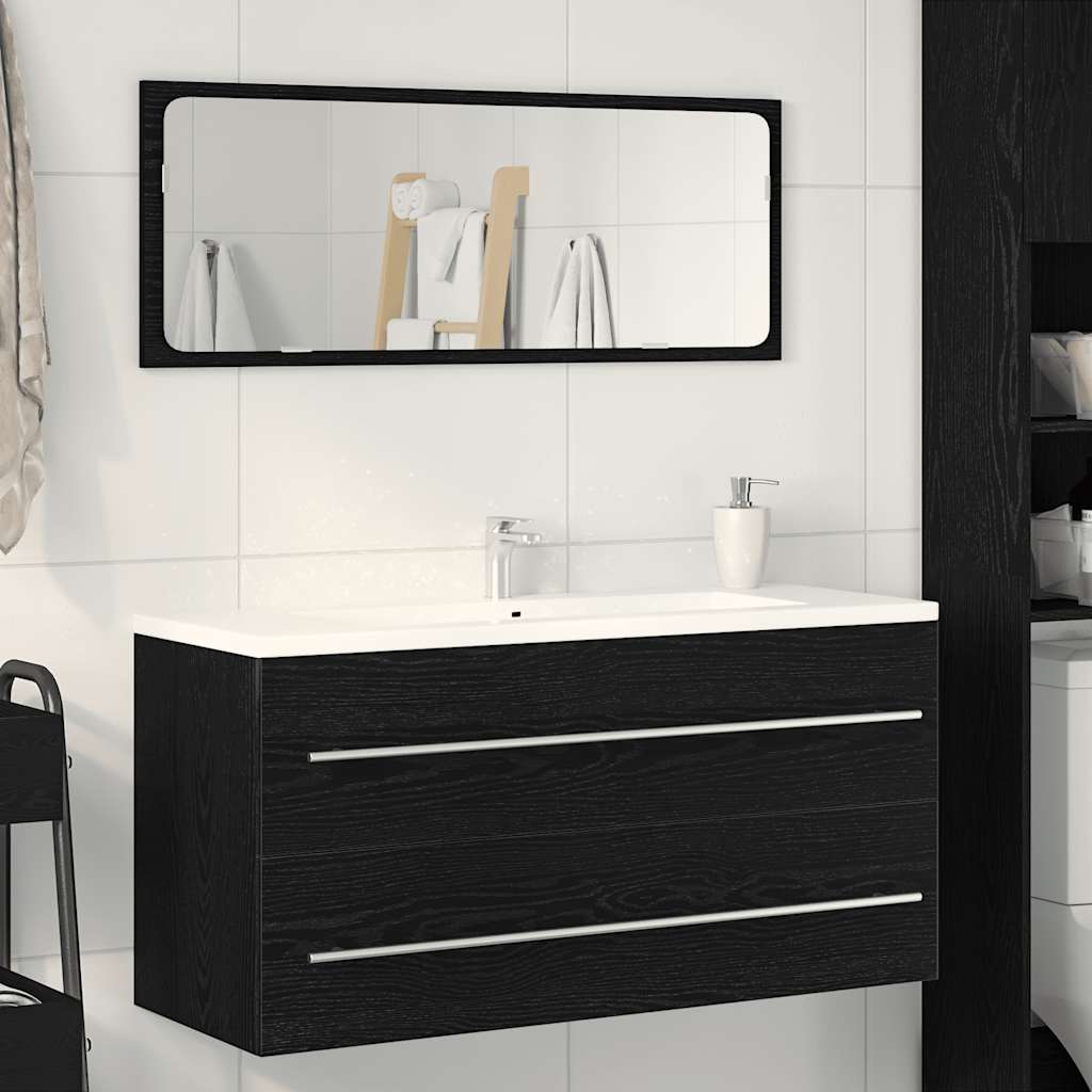 Ormarić za umivaonik u kupaonici crni hrast 100x38,5x48 cm inženjerski drvo