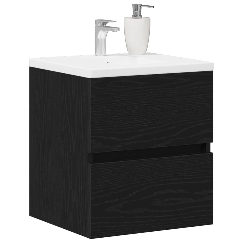 Ormarić za umivaonik u kupaonici crni hrast 41x38,5x45 cm inženjerski drvo