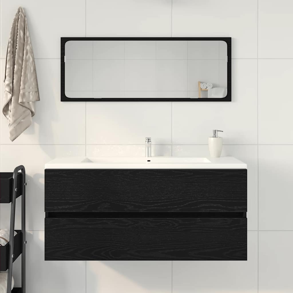 Ormarić za sudoper crni hrast 100x38,5x45 cm konstruirano drvo