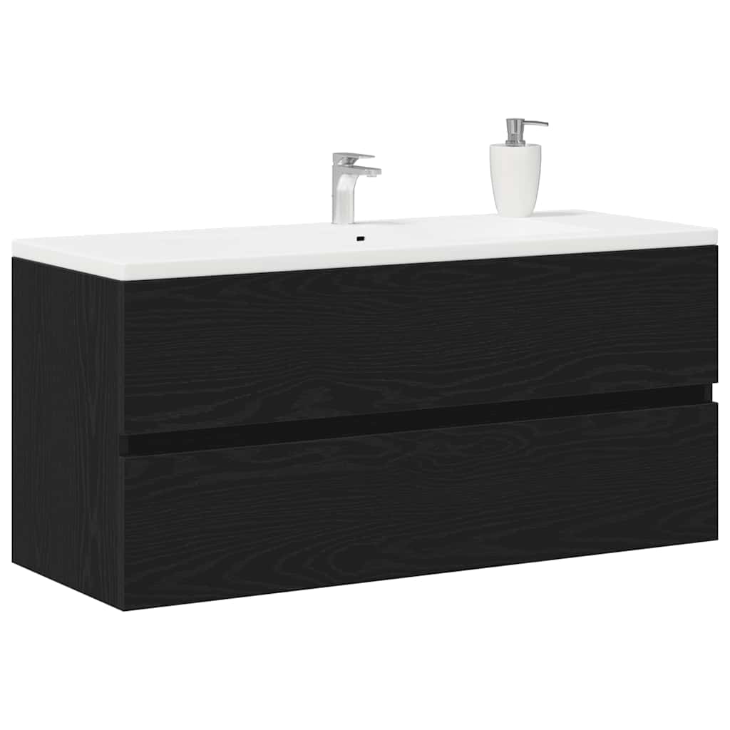 Ormarić za sudoper crni hrast 100x38,5x45 cm konstruirano drvo