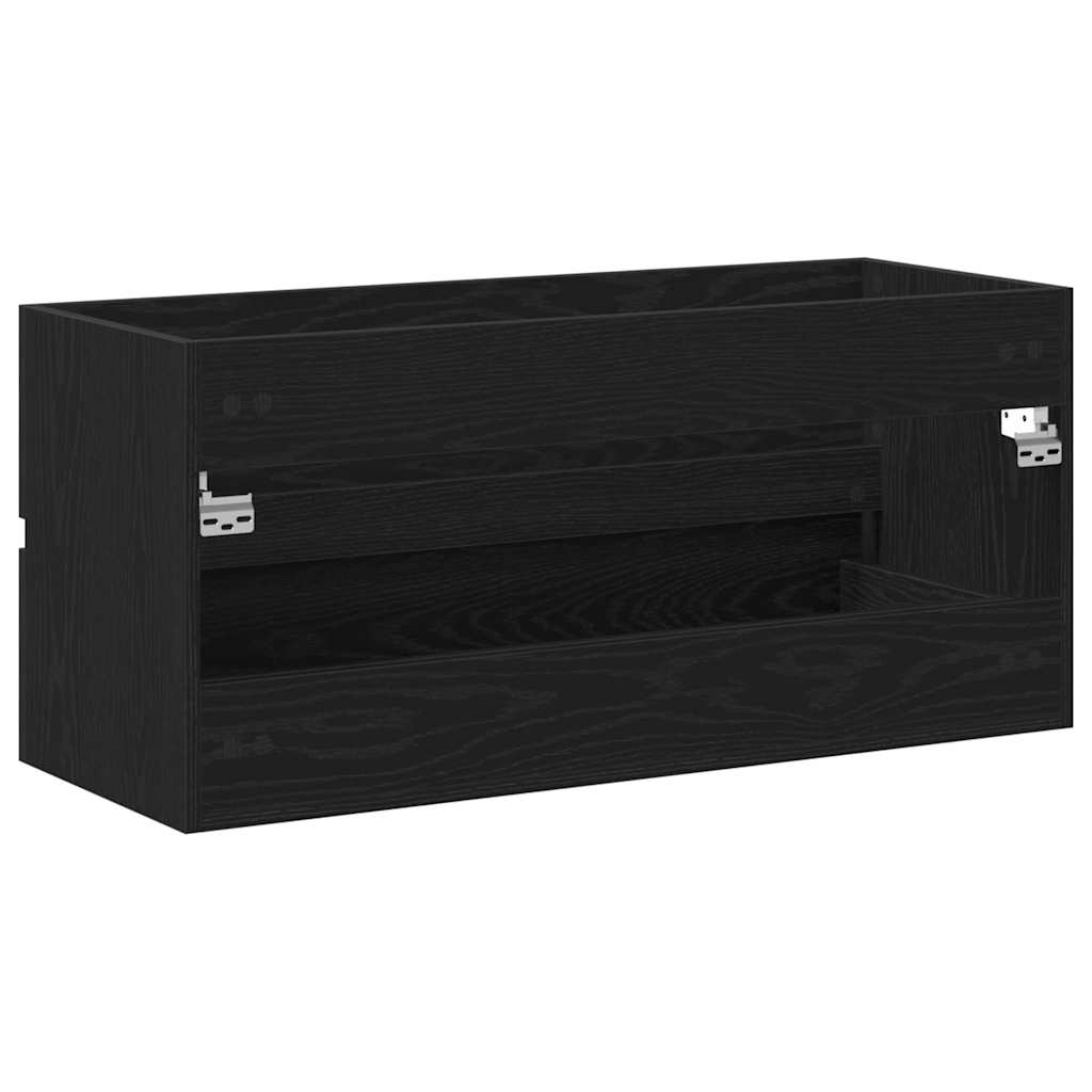 Ormarić za sudoper crni hrast 100x38,5x45 cm konstruirano drvo