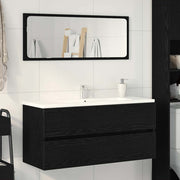 Ormarić za sudoper crni hrast 100x38,5x45 cm konstruirano drvo