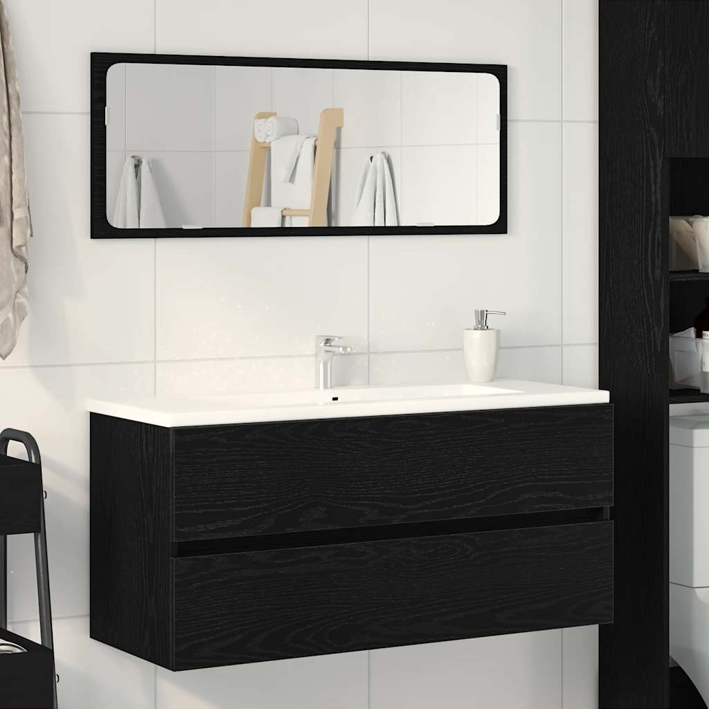 Ormarić za sudoper crni hrast 100x38,5x45 cm konstruirano drvo