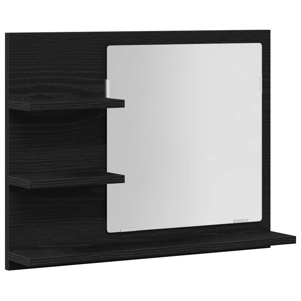 Kupaonsko ogledalo crni hrast 60x10,5x45 cm konstruirano drvo