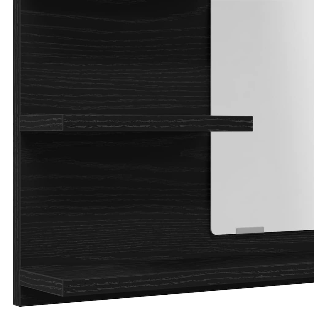 Kupaonsko ogledalo crni hrast 60x10,5x45 cm konstruirano drvo