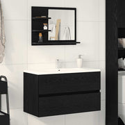 Kupaonsko ogledalo crni hrast 60x10,5x45 cm konstruirano drvo