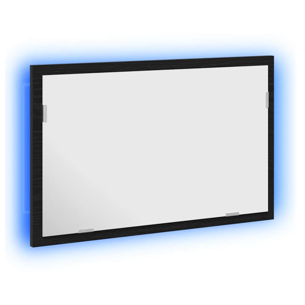 Kupaonsko ogledalo s LED svjetlima crni hrast 60x8,5x37 cm