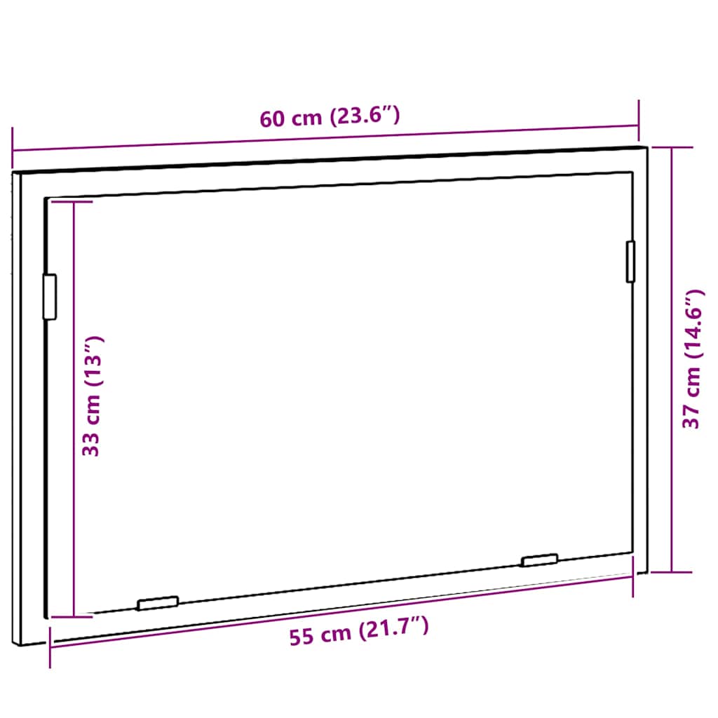 Kupaonsko ogledalo s LED svjetlima crni hrast 60x8,5x37 cm