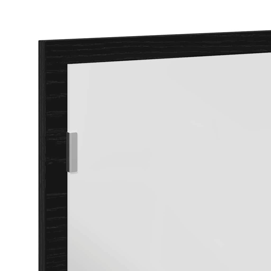 Kupaonsko ogledalo s LED svjetlima crni hrast 60x8,5x37 cm