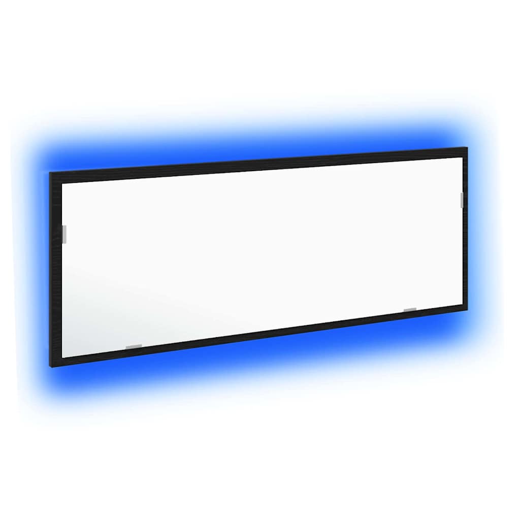 LED kupaonsko ogledalo Zidne Crni hrast 100 x 8,5 x 37 cm Stakl