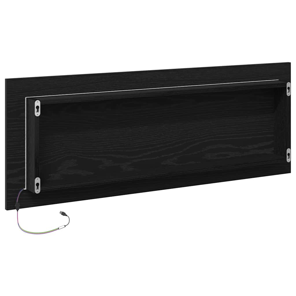 LED kupaonsko ogledalo Zidne Crni hrast 100 x 8,5 x 37 cm Stakl