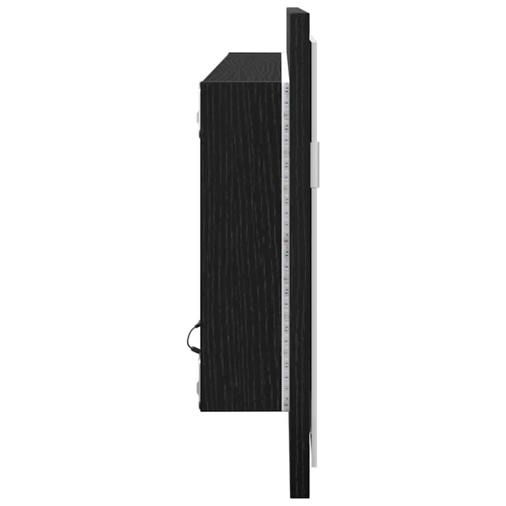 LED kupaonsko ogledalo Zidne Crni hrast 100 x 8,5 x 37 cm Stakl