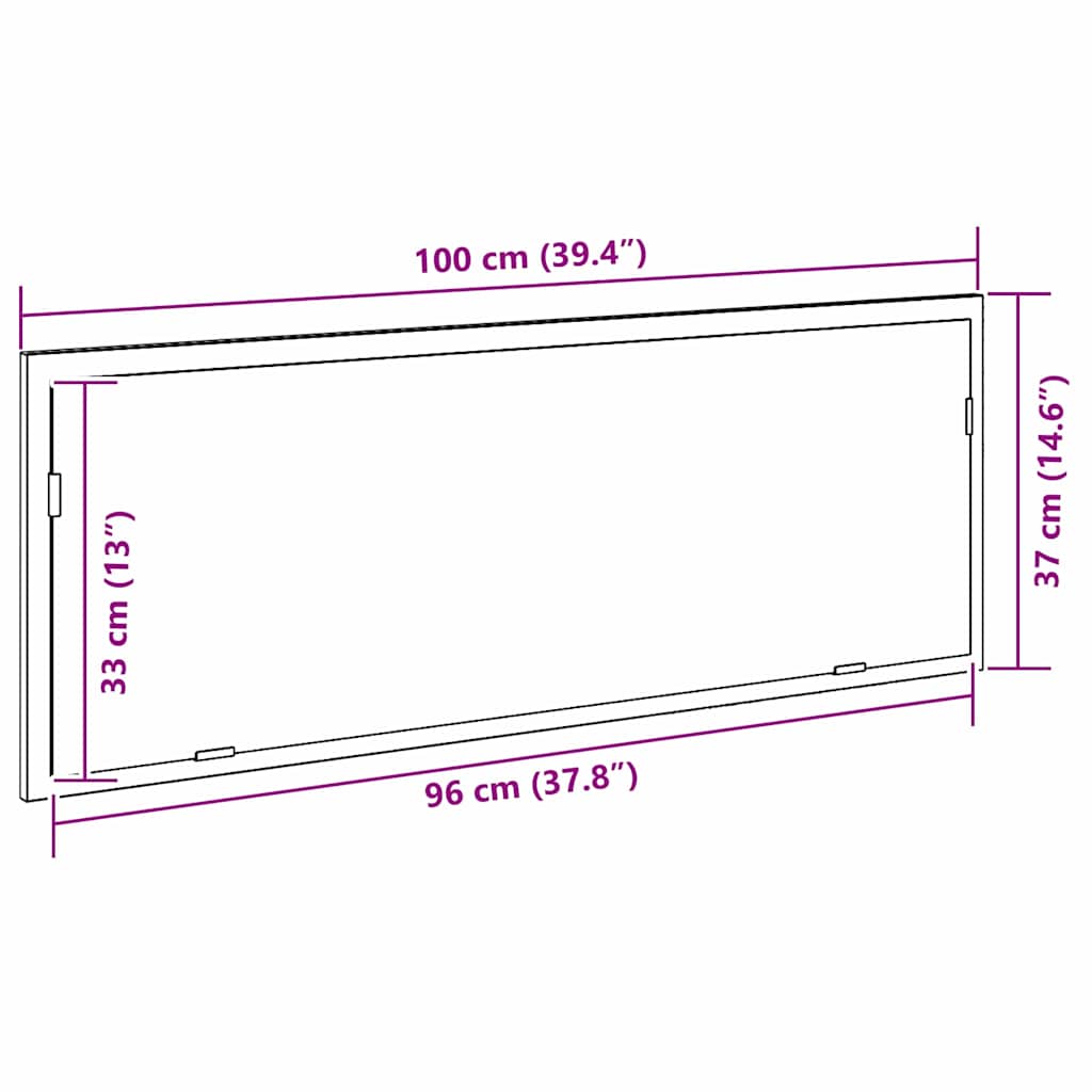 LED kupaonsko ogledalo Zidne Crni hrast 100 x 8,5 x 37 cm Stakl