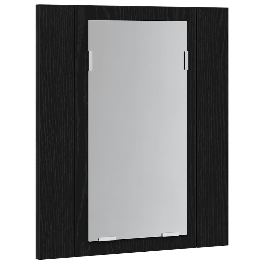 LED kupaonski ormarić s ogledalom crni hrast 40x12x45 cm inženjerski drvo