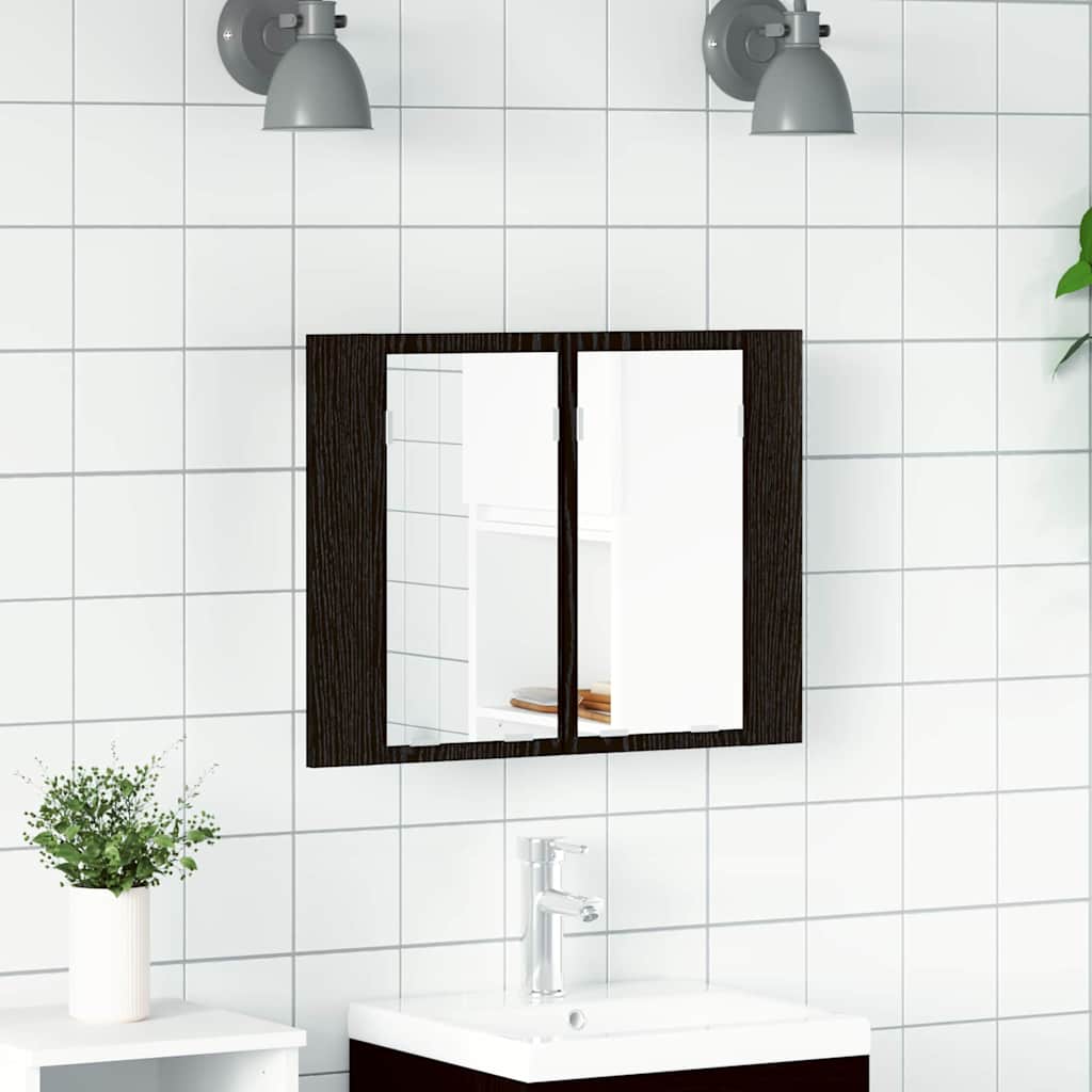 Kupaonski ormar s ogledalom Zidne Crni hrast 60 x 12 x 45 cm