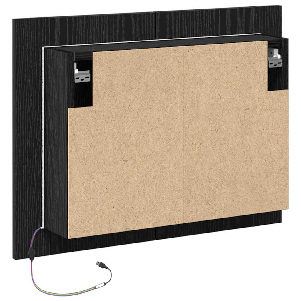 Kupaonski ormar s ogledalom Zidne Crni hrast 60 x 12 x 45 cm