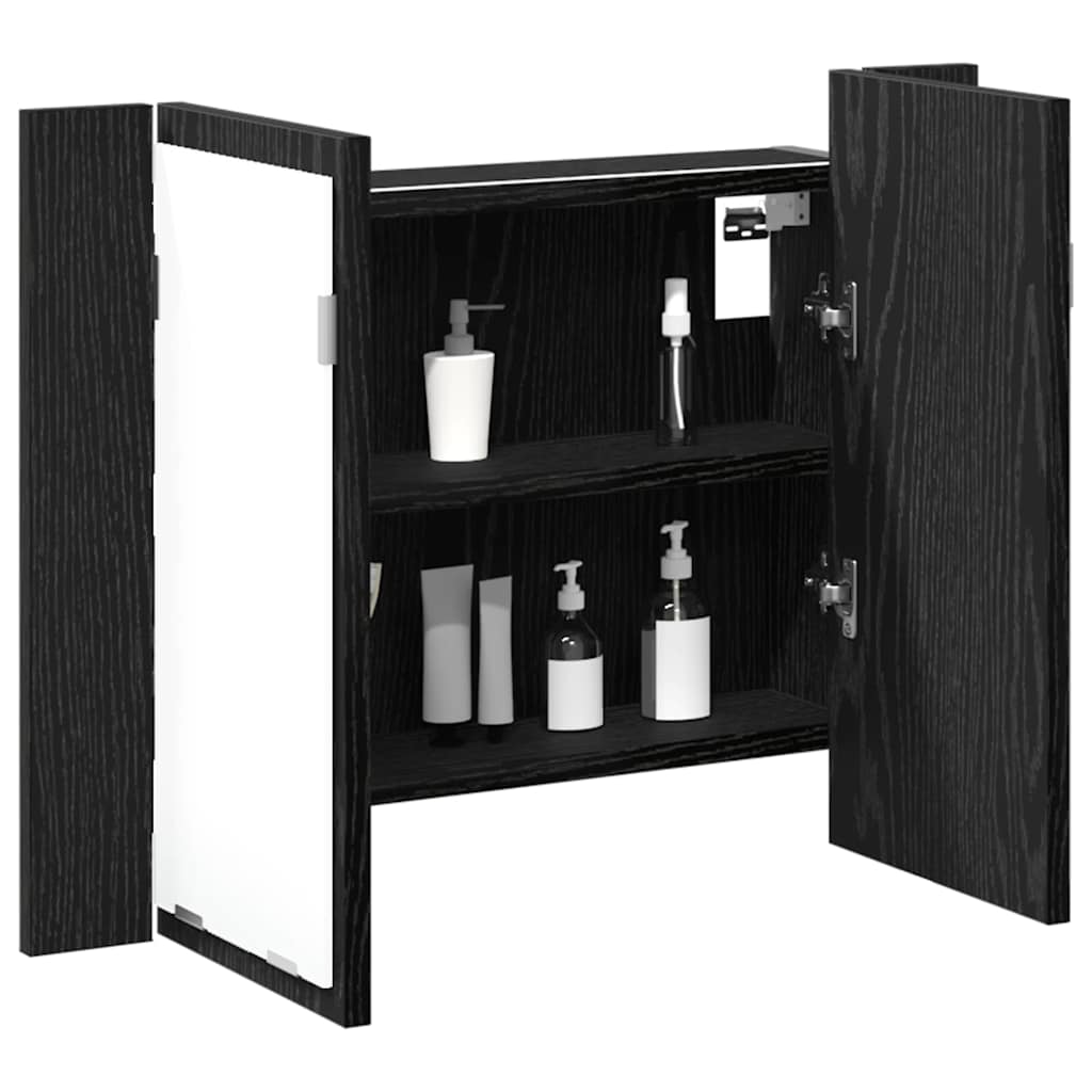 Kupaonski ormar s ogledalom Zidne Crni hrast 60 x 12 x 45 cm