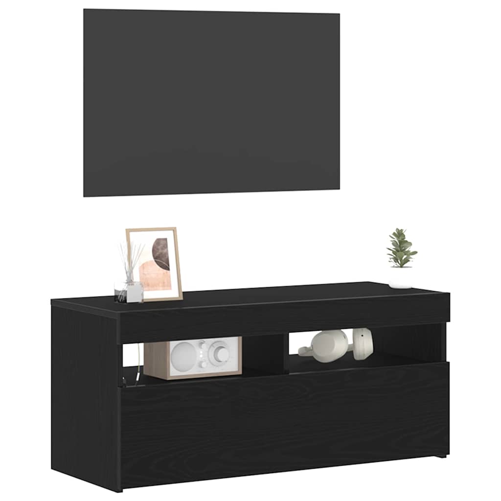 TV ormar Crni hrast 90 x 35 x 40 cm Konstruirano drvo