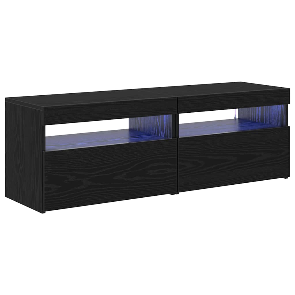 TV ormar 2 pcs Crni hrast 60 x 35 x 40 cm Konstruirano drvo