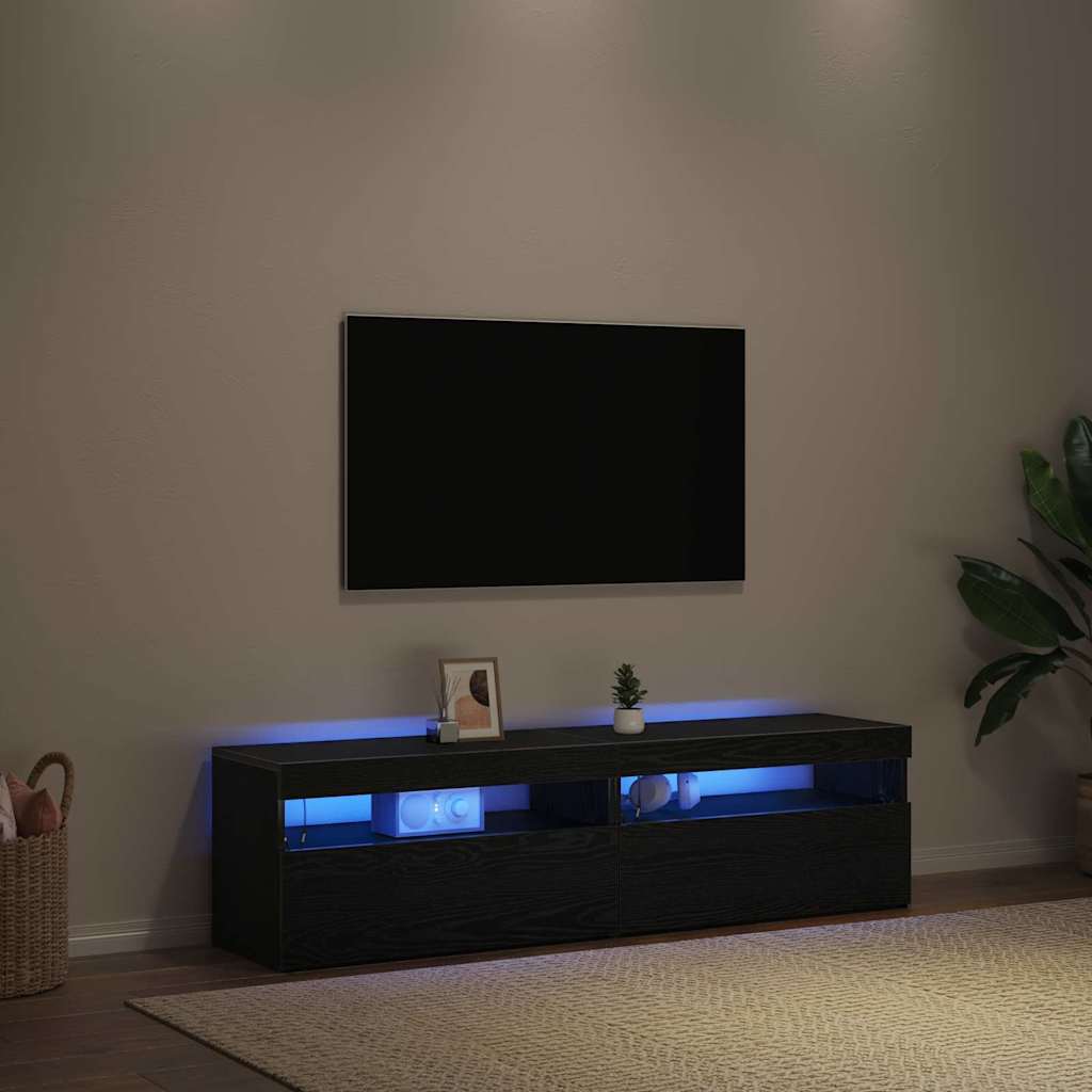 TV ormar 2 pcs Crni hrast 75 x 35 x 40 cm Konstruirano drvo
