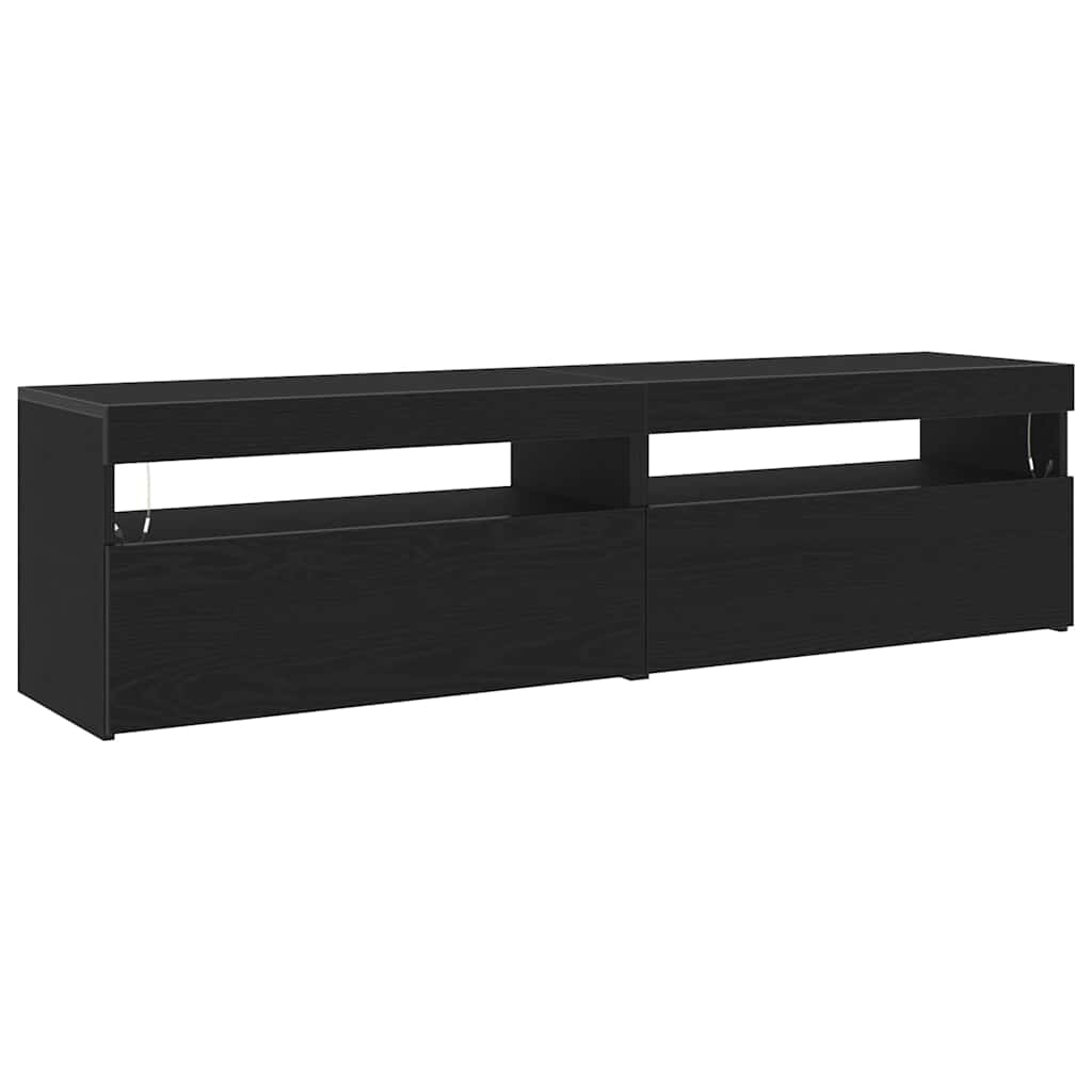 TV ormar 2 pcs Crni hrast 75 x 35 x 40 cm Konstruirano drvo