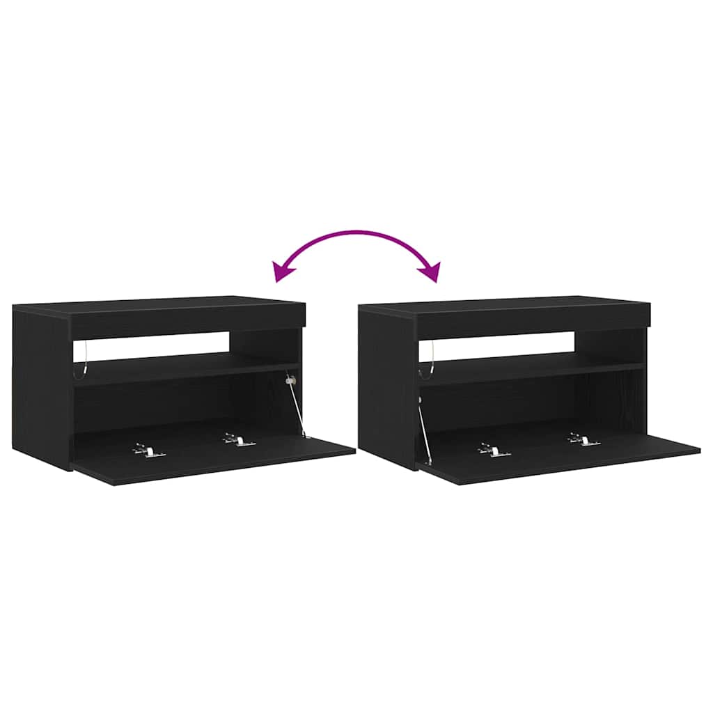 TV ormar 2 pcs Crni hrast 75 x 35 x 40 cm Konstruirano drvo