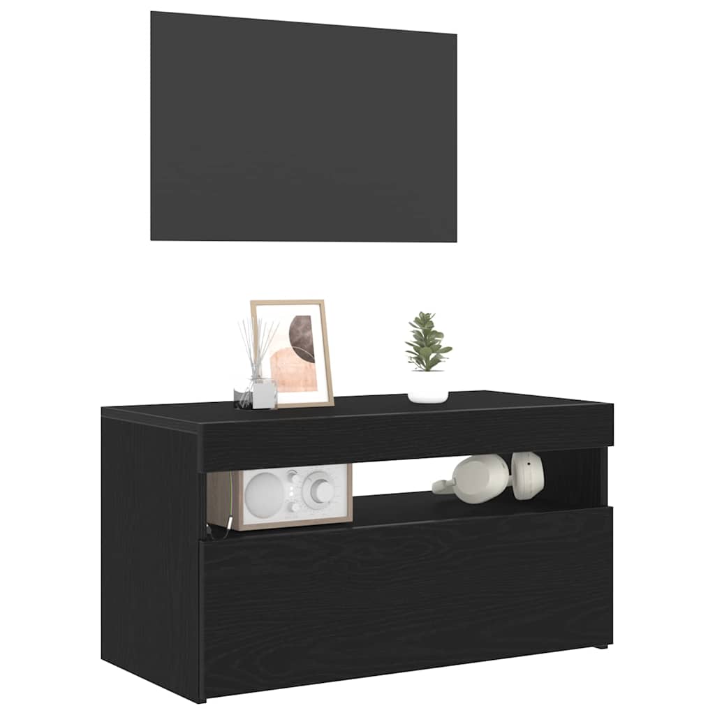 TV ormar 2 pcs Crni hrast 75 x 35 x 40 cm Konstruirano drvo