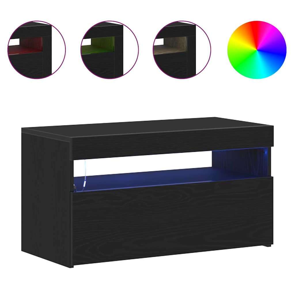 TV ormar 2 pcs Crni hrast 75 x 35 x 40 cm Konstruirano drvo