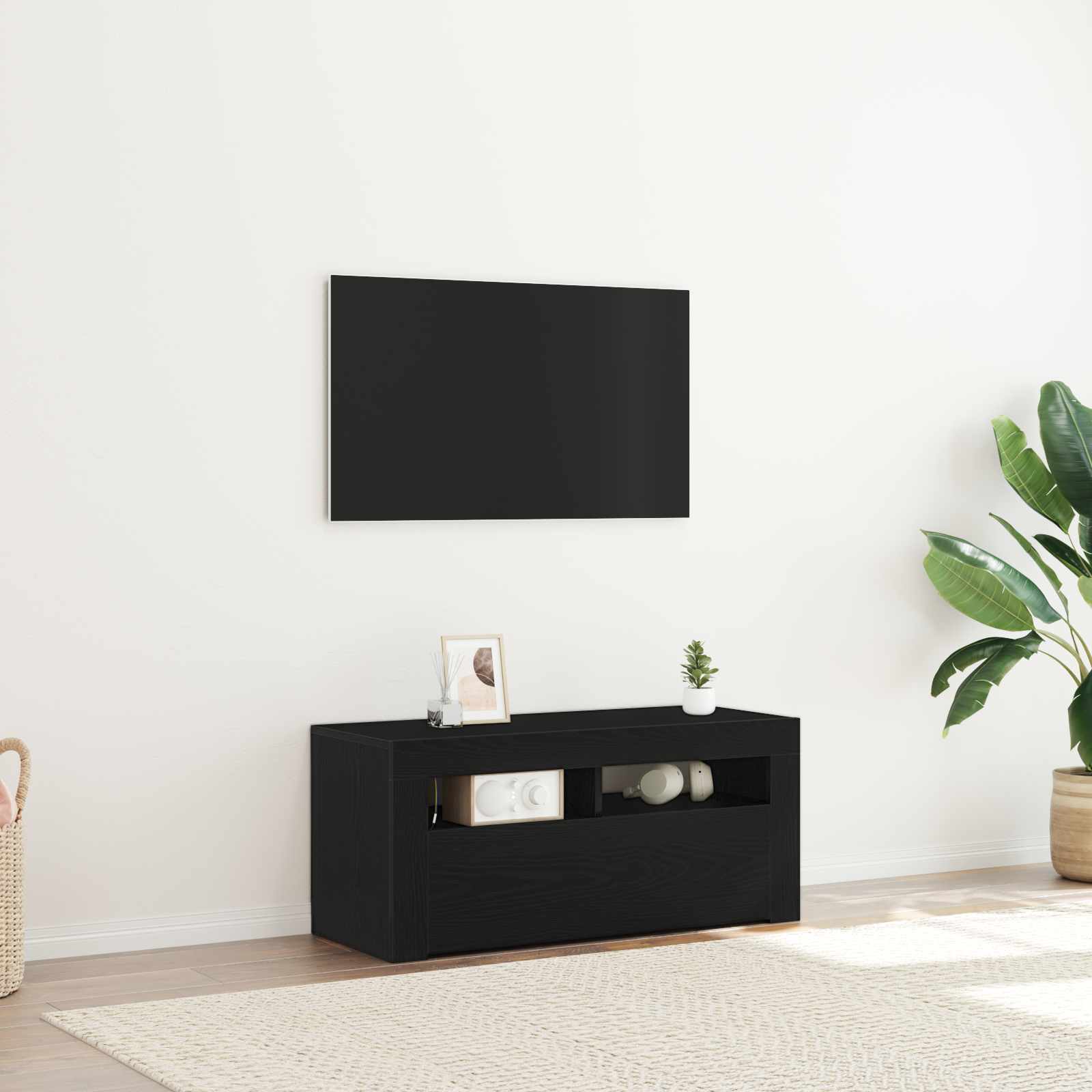 TV ormar Crni hrast 90 x 35 x 40 cm Konstruirano drvo