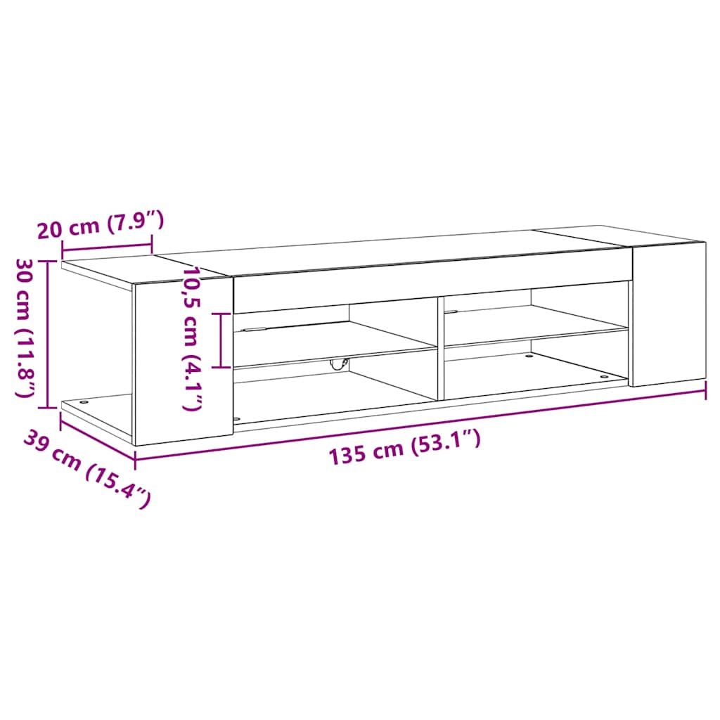 TV ormar Crni hrast 135 x 39 x 30 cm Konstruirano drvo