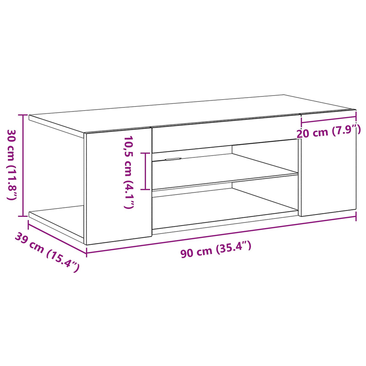TV ormar Crni hrast 90 x 39 x 30 cm Konstruirano drvo