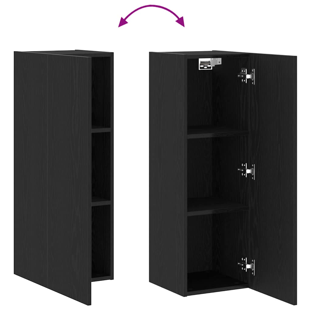 TV Kabinet za Zid Zidne 2 pcs Crni hrast 30,5 x 28,5 x 90 cm
