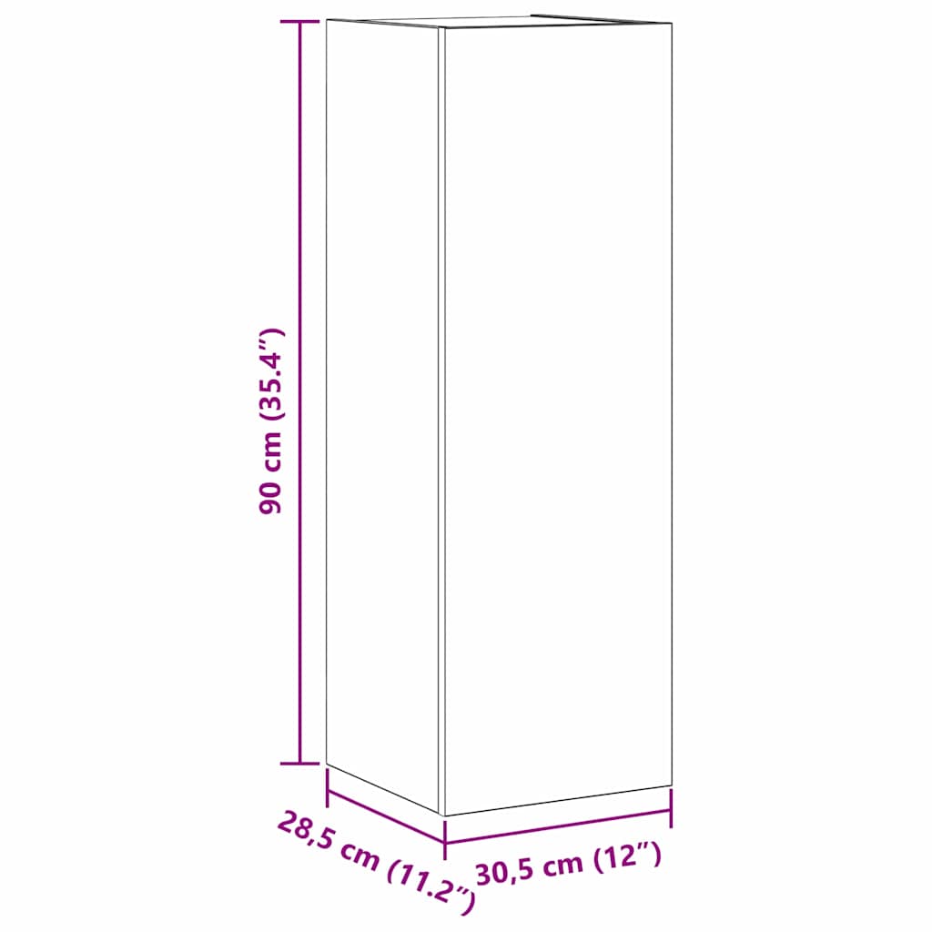 TV Kabinet za Zid Zidne 2 pcs Crni hrast 30,5 x 28,5 x 90 cm