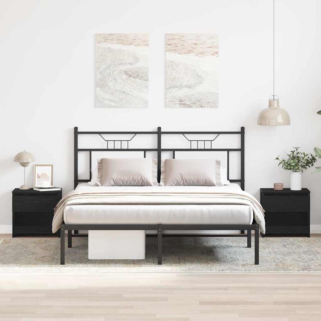 Noćni ormar 2 pcs Crni hrast 40 x 30 x 39 cm Konstruirano drvo