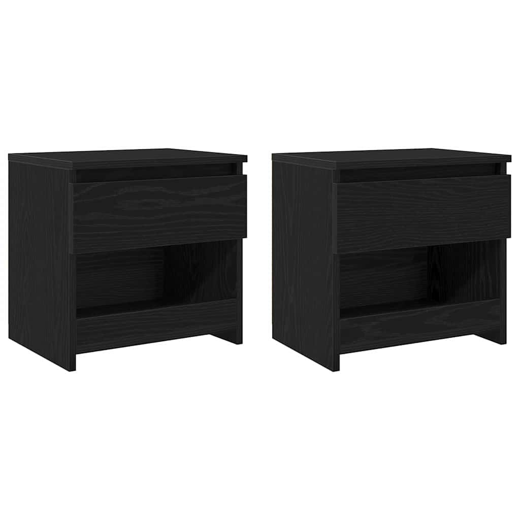 Noćni ormar 2 pcs Crni hrast 40 x 30 x 39 cm Konstruirano drvo