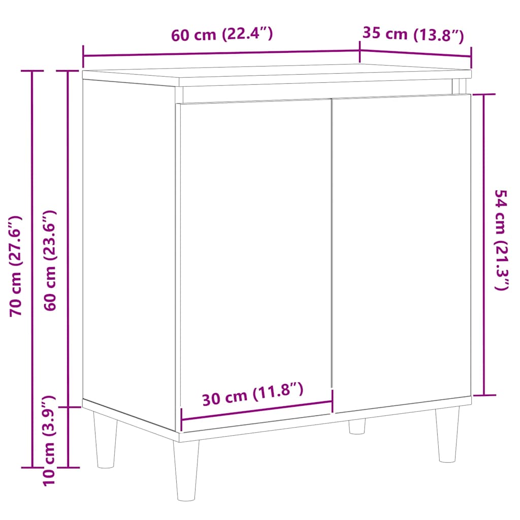 Kreveta Crni hrast 60 x 35 x 70 cm Konstruirano drvo