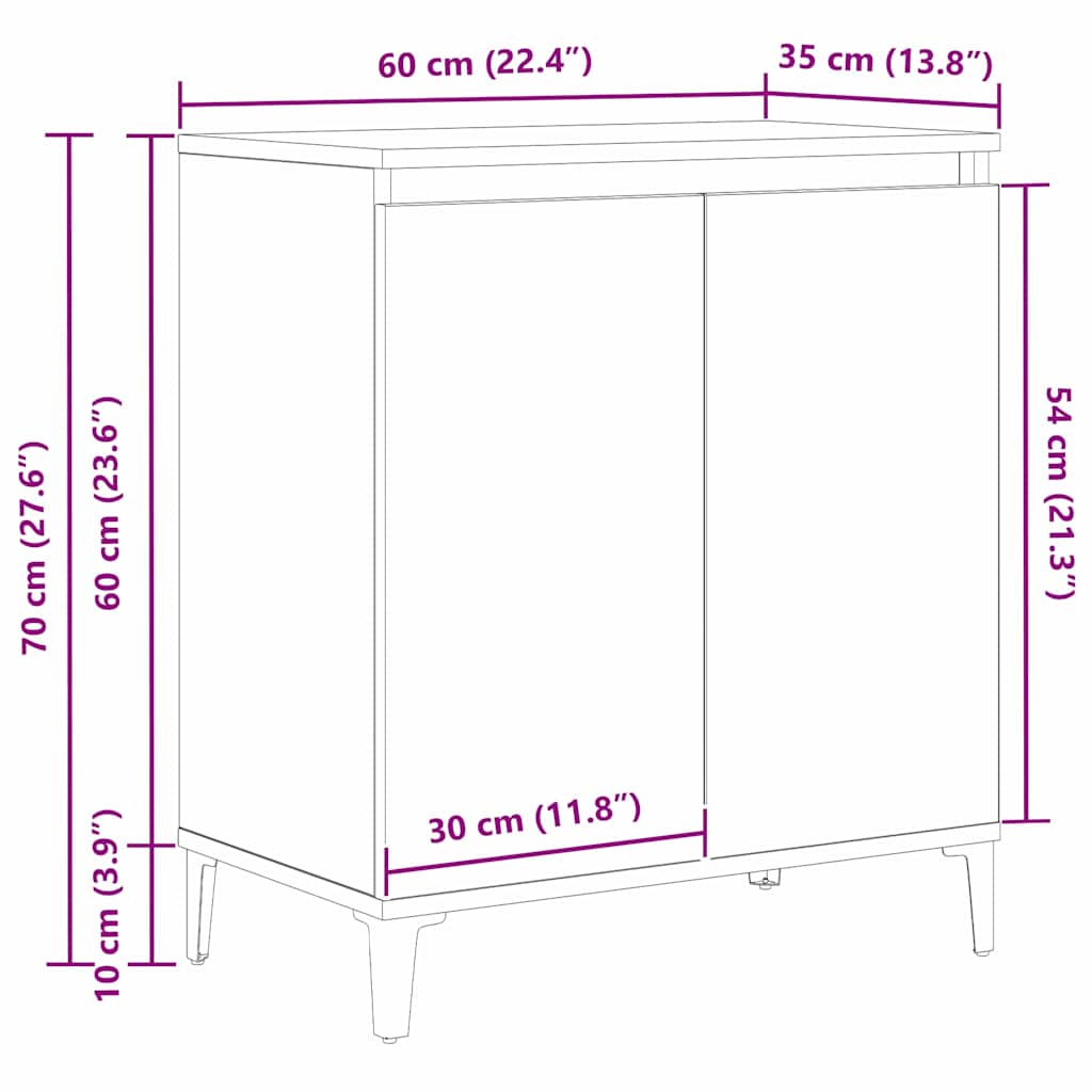 Kreveta Crni hrast 60 x 35 x 70 cm Konstruirano drvo