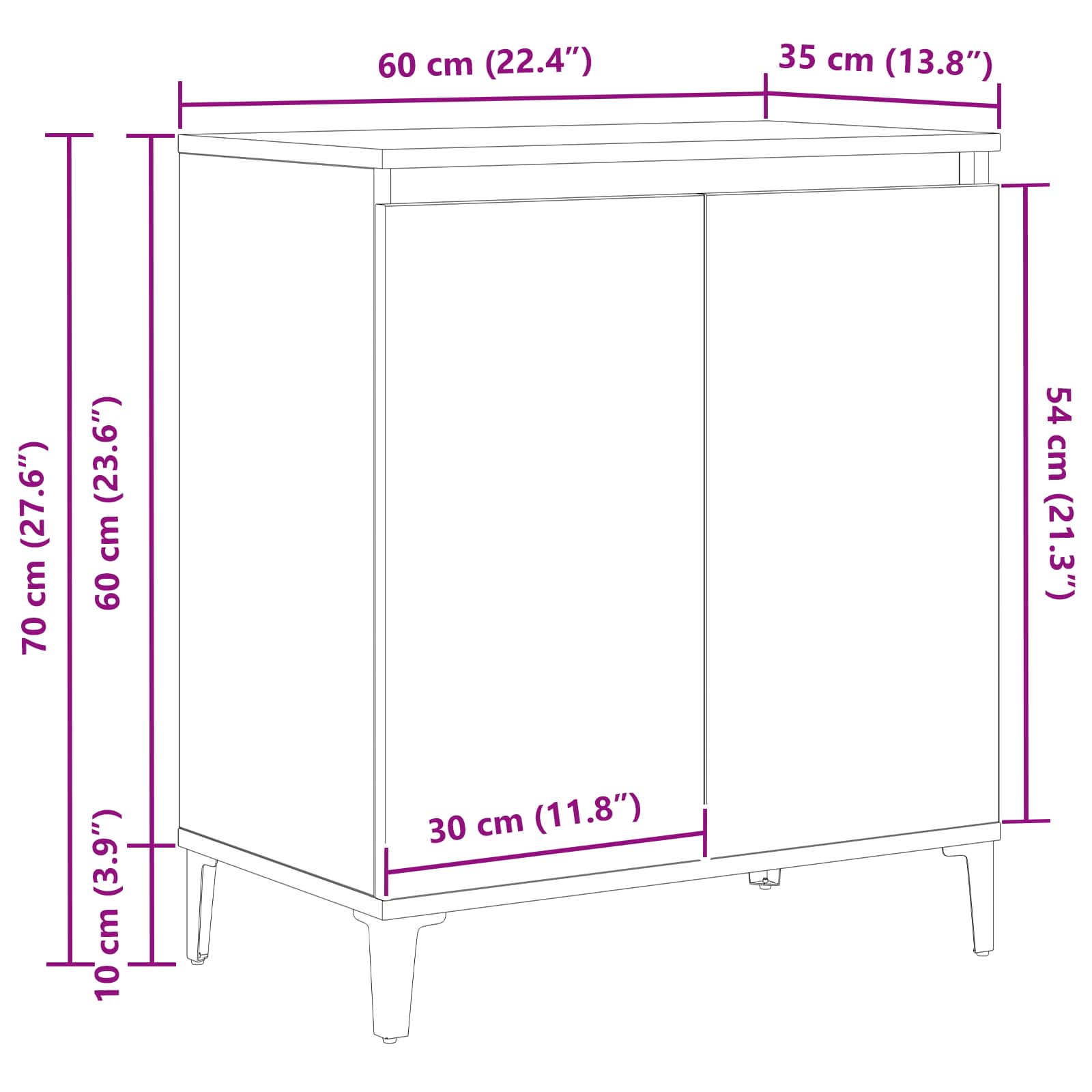 Kreveta Crni hrast 60 x 35 x 70 cm Konstruirano drvo