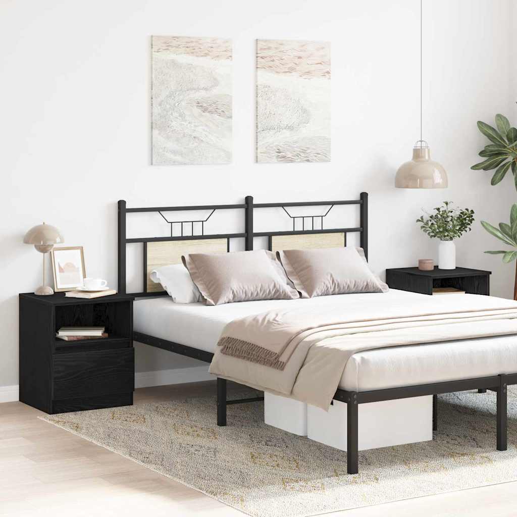 Noćni ormar 2 pcs Crni hrast 40 x 40 x 50 cm Konstruirano drvo
