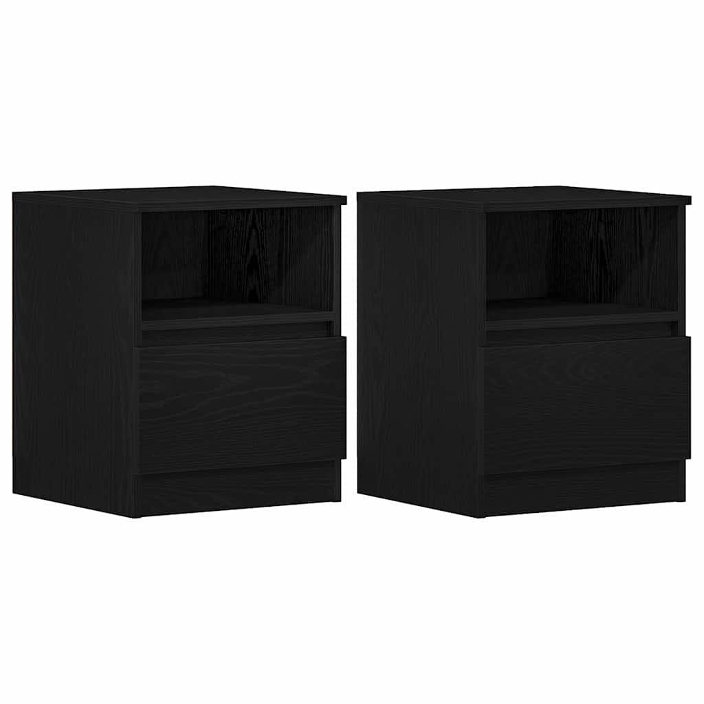 Noćni ormar 2 pcs Crni hrast 40 x 40 x 50 cm Konstruirano drvo