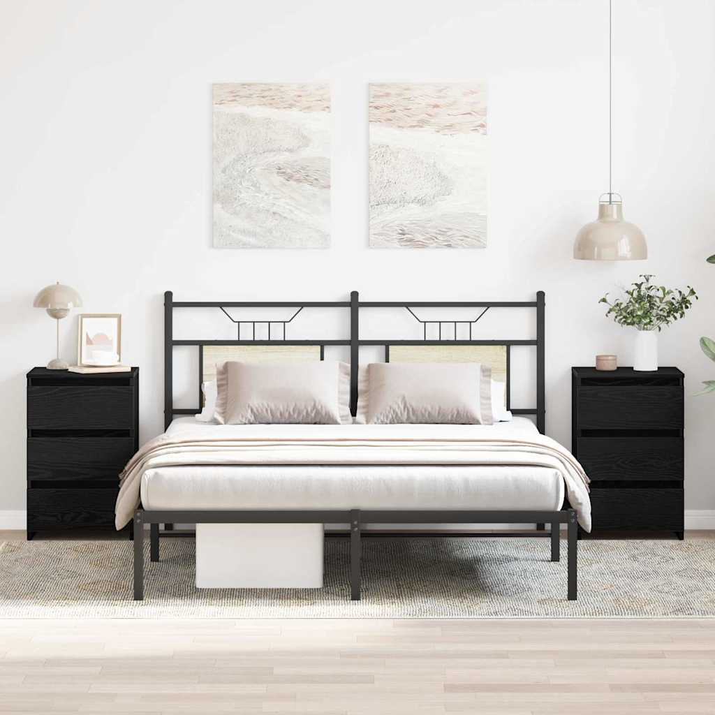 Noćni ormar s ladicama 2 pcs Crni hrast 40 x 35 x 62,5 cm