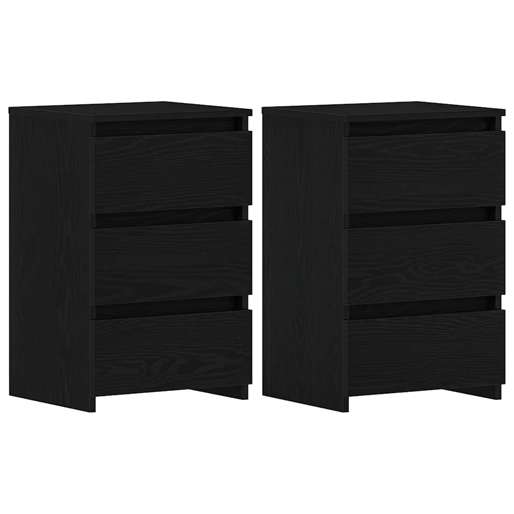 Noćni ormar s ladicama 2 pcs Crni hrast 40 x 35 x 62,5 cm